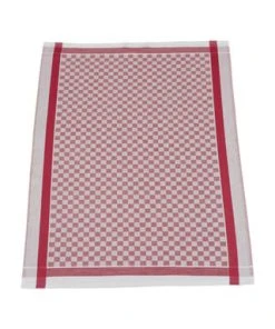 ROSS® Halbleinen-Geschirrtuch Exclusiv "Karo" ROT
