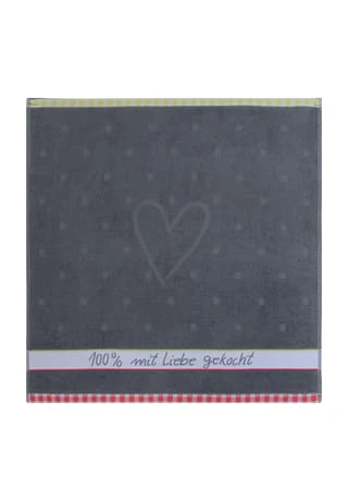 KRACHT® Frottier-Küchentuch "Mit Liebe" SCHWARZ 3 KRACHT® Frottier-Küchentuch "Mit Liebe" SCHWARZ
