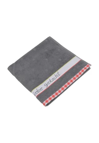 KRACHT® Frottier-Küchentuch "Mit Liebe" SCHWARZ 4 KRACHT® Frottier-Küchentuch "Mit Liebe" SCHWARZ – Bild 2