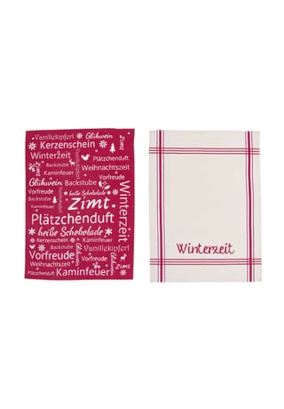 PURE DAY Geschirrtuch-Set, 2-tlg. Winterzeit Beige 4 PURE DAY Geschirrtuch-Set, 2-tlg. Winterzeit Beige – Bild 2