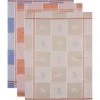 KRACHT® Geschirrtücher "Milchkannen", 3er-Set Beige/ Hellrot/ Blau