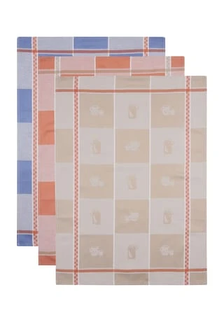 KRACHT® Geschirrtücher "Milchkannen", 3er-Set Beige/ Hellrot/ Blau 3 KRACHT® Geschirrtücher "Milchkannen", 3er-Set Beige/ Hellrot/ Blau