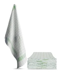 Aspero® 10 Geschirrtücher Classic Weiß/ Grün