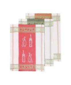 KRACHT® Küchentuch "Oel & Essig", Halbleinen, 3er-Pack MEHRFARBIG