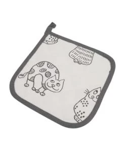 KRACHT® Topflappen "Katzenreihe" GRAU