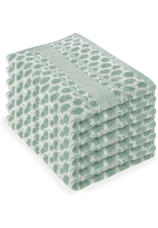 Aspero® 6 Frottee Baumwoll Geschirrtücher Grün 4 Aspero® 6 Frottee Baumwoll Geschirrtücher Grün – Bild 2