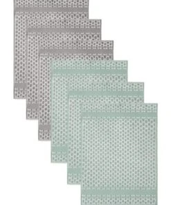 Aspero® 6 Frottee Baumwoll Geschirrtücher Hellgrau/ Grün