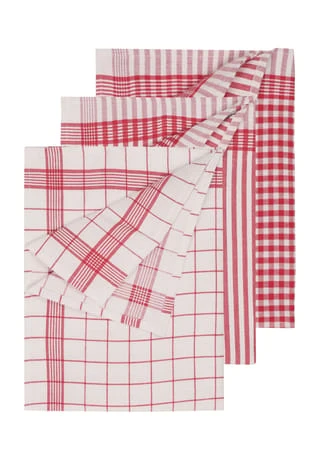 ROSS® Baumwoll-Geschirrtuch, 3er Pack ROT/ WEIß -Angebote Backen Store unnamed file 955