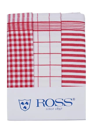 ROSS® Baumwoll-Geschirrtuch, 3er Pack ROT/ WEIß 7 ROSS® Baumwoll-Geschirrtuch, 3er Pack ROT/ WEIß – Bild 5